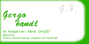 gergo handl business card